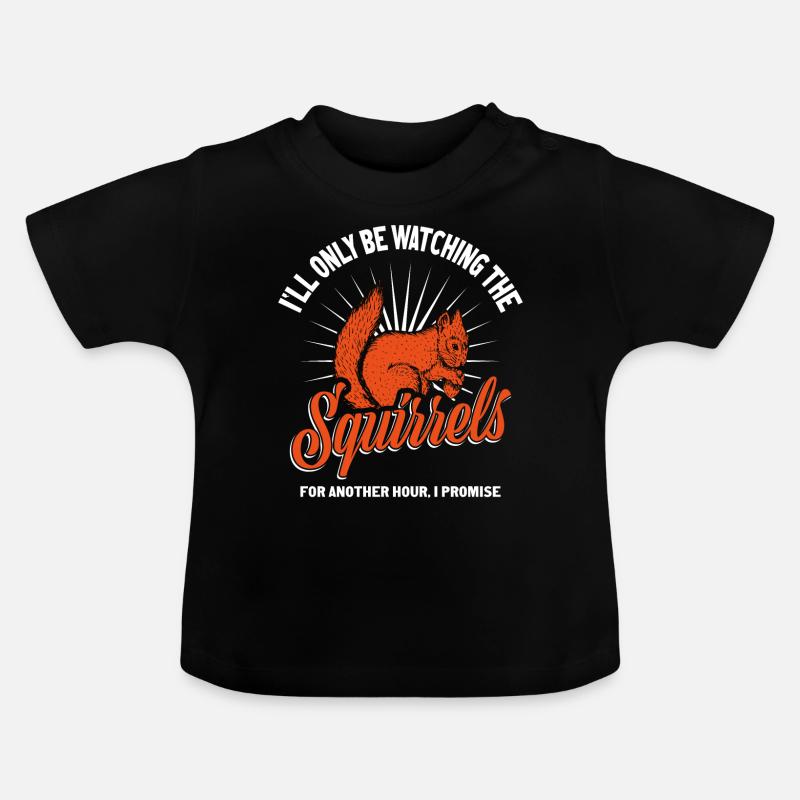 Eichhörnchen Herbst - Baby Bio-T-Shirt mit Rundhals - Schwarz