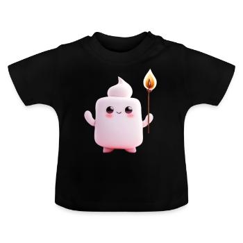 Marshmallow - Baby Bio-T-Shirt mit Rundhals - Schwarz - Vorne