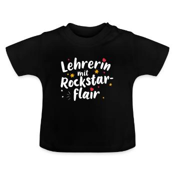 Lehrerin Geschenk Abschied Rock Flair Coole Lehrer - Baby Bio-T-Shirt mit Rundhals - Schwarz - Vorne