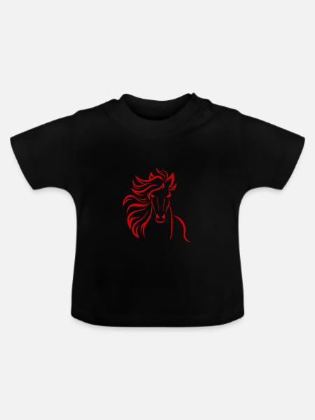 Mare - Premium ontwerp - Baby biologisch T-shirt met ronde hals - zwart
