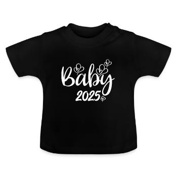 Bébé 2025 Grossesse annonce la naissance du bébé - T-shirt bio col rond Bébé - noir - Devant