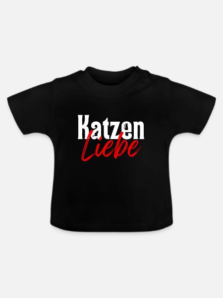 Katzenliebe - Baby Bio-T-Shirt mit Rundhals - Schwarz