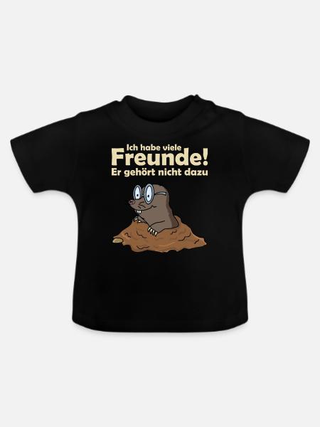 Maulwurf Maulwurfshügel Maulwurfshaufen - Baby Bio-T-Shirt mit Rundhals - Schwarz
