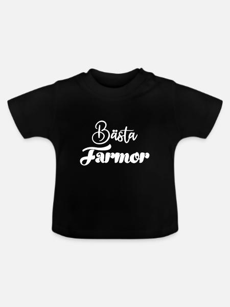 Bästa farmor bästa mormor farmor pension - Ekologisk T-shirt med rund hals baby - svart