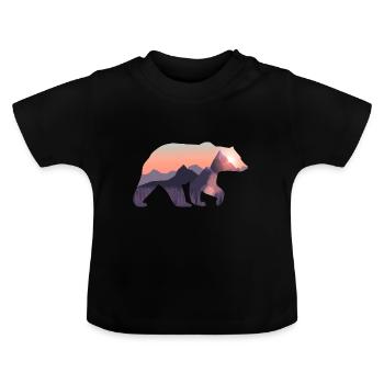 Bär - Baby Bio-T-Shirt mit Rundhals - Schwarz - Vorne