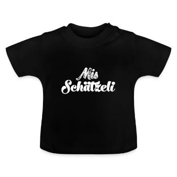 Mis Schätzeli Gotti Schweiz Mami Grosi - Baby Bio-T-Shirt mit Rundhals - Schwarz - Vorne