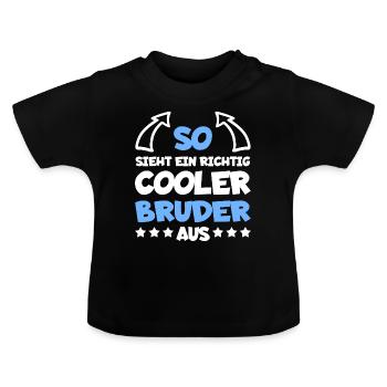 Bruder Geschenkidee - Baby Bio-T-Shirt mit Rundhals - Schwarz - Vorne