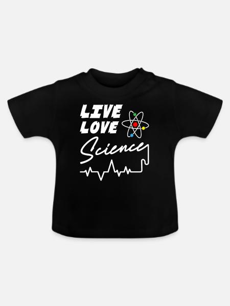 Live Love Science - Baby Bio-T-Shirt mit Rundhals - Schwarz
