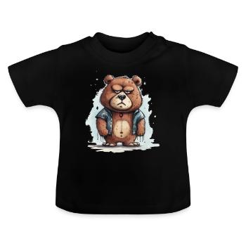Teddy grincheux - T-shirt bio col rond Bébé - noir - Devant