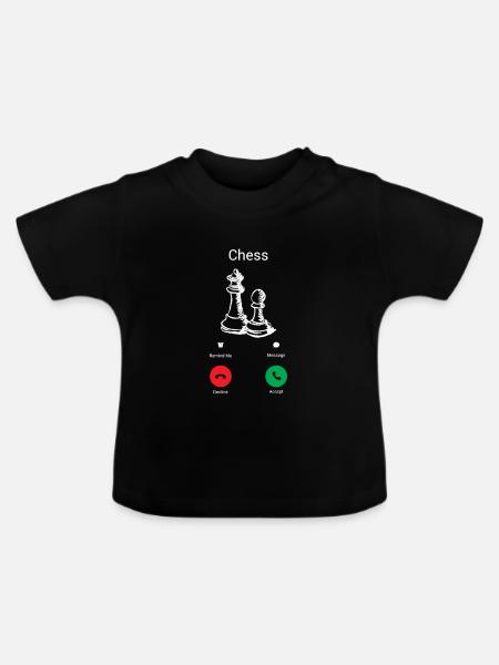 Schach ruft! - Baby Bio-T-Shirt mit Rundhals - Schwarz