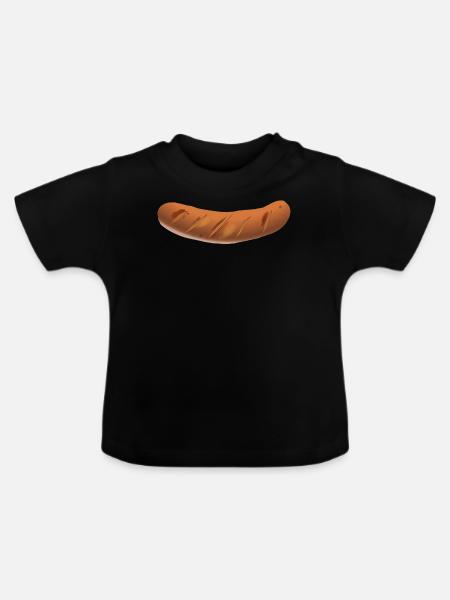 Wurst, Bratwurst - Baby Bio-T-Shirt mit Rundhals - Schwarz