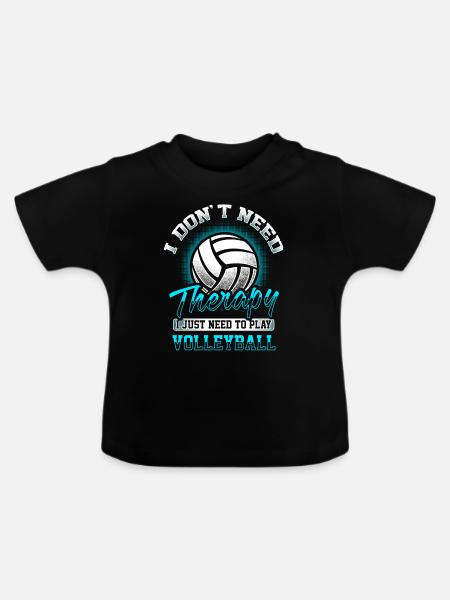 Volleyball - Therapy - Baby Bio-T-Shirt mit Rundhals - Schwarz