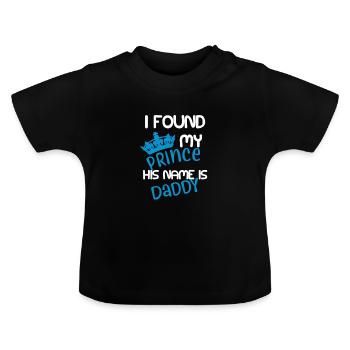 je l'ai trouvé mon prince, son nom est papa - Body bébé - T-shirt bio col rond Bébé - noir - Devant