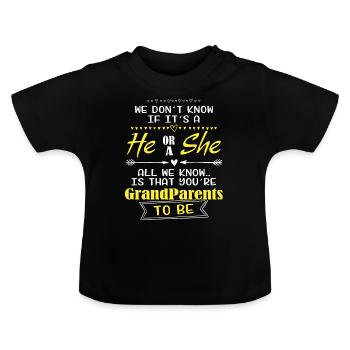 kids 2 png - Baby Bio-T-Shirt mit Rundhals - Schwarz - Vorne