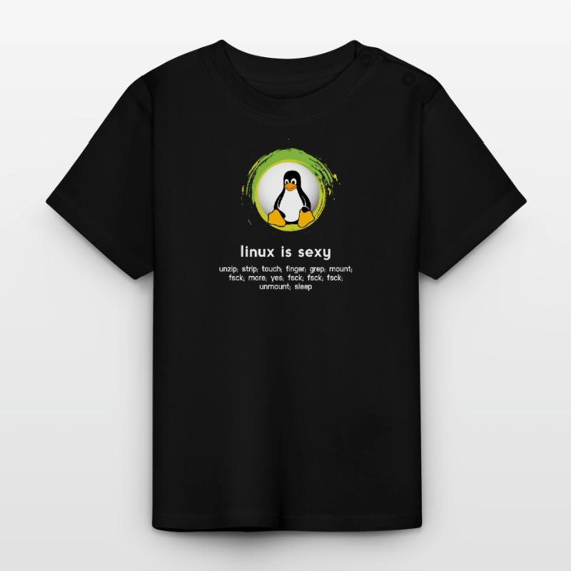 Computer System Pinguin Nerd pc inside code admin Baby Bio-T-Shirt mit Rundhals