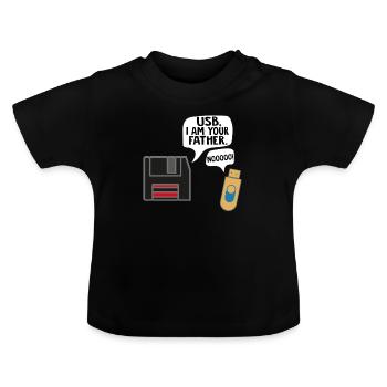 Les programmeurs Nerd USB Je suis ton père - T-shirt bio col rond Bébé - noir - Devant