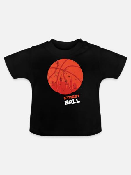 Basketball Shirt - Geschenk - Baby Bio-T-Shirt mit Rundhals - Schwarz