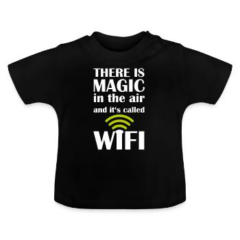 chemise WIFI magique Nerd - Magic in the Air - T-shirt bio col rond Bébé - noir - Devant