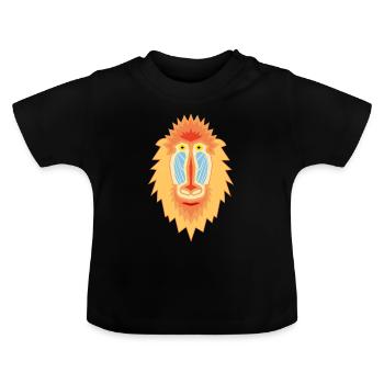 Mandrill Geometric - Baby Organic T-Shirt with Round Neck - black - Front