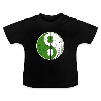Yin Yang Shamrocks chinesisches Symbol St. Patrick - Baby Bio-T-Shirt mit Rundhals - Schwarz - Vorne