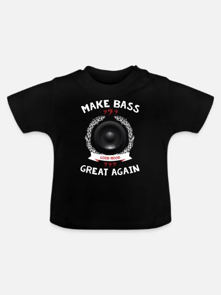 Make Bass Great Again - Baby Bio-T-Shirt mit Rundhals - Schwarz