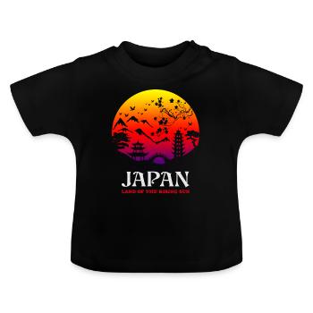 Japan - Land der aufgehenden Sonne - Baby Bio-T-Shirt mit Rundhals - Schwarz - Vorne
