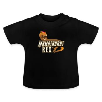 Mamasaurus Rex Muttertag Mama Geschenk - Baby Bio-T-Shirt mit Rundhals - Schwarz - Vorne