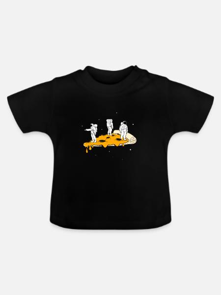Space Pizza - Baby Bio-T-Shirt mit Rundhals - Schwarz