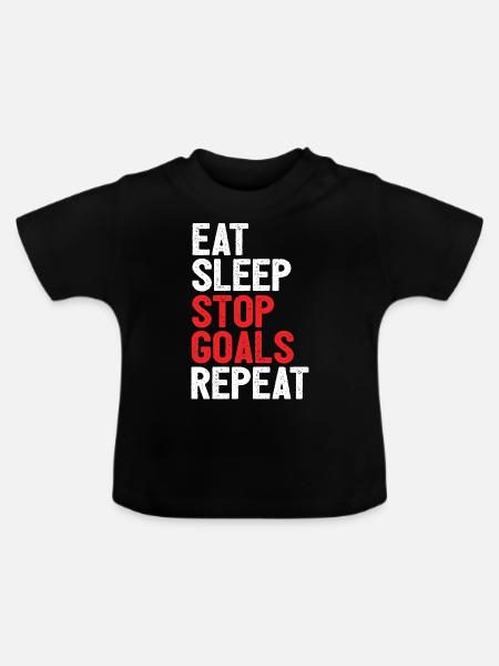 Geschenk für Torwart - Baby Bio-T-Shirt mit Rundhals - Schwarz