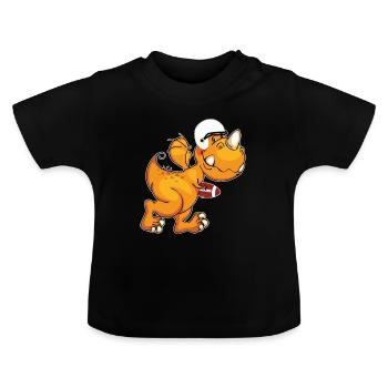 American football - Baby Organic T-Shirt with Round Neck - black - Front