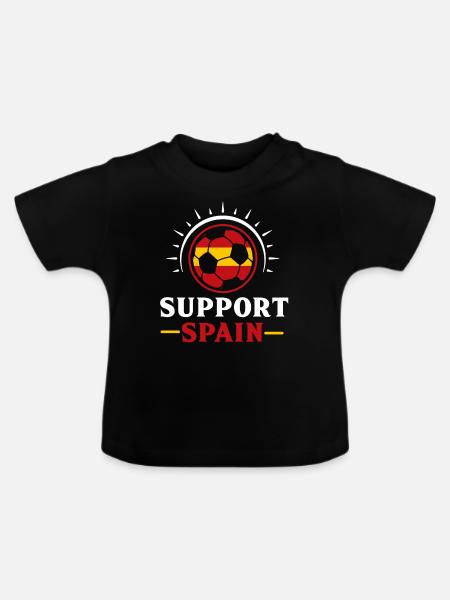 Fussball Spanien - Baby Bio-T-Shirt mit Rundhals - Schwarz