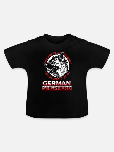 Schäferhund - Baby Bio-T-Shirt mit Rundhals - Schwarz