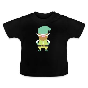 Nan nains de jardin cadeau lutins enfant - T-shirt bio col rond Bébé - noir - Devant