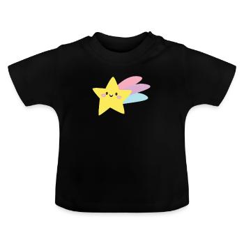 Étoile filante enfant étoile comète cadeau Maedchen - T-shirt bio col rond Bébé - noir - Devant
