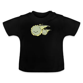 Komet Geschenk Kind Sohn Weltall Astronaut Stern - Baby Bio-T-Shirt mit Rundhals - Schwarz - Vorne