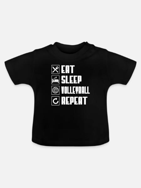 Volleyball - Baby Bio-T-Shirt mit Rundhals - Schwarz