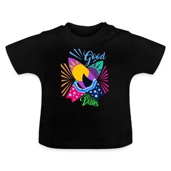 Planches de surf - T-shirt bio col rond Bébé - noir - Devant