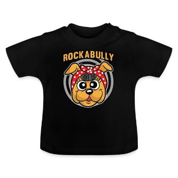 Rockabilly - Baby Bio-T-Shirt mit Rundhals - Schwarz - Vorne