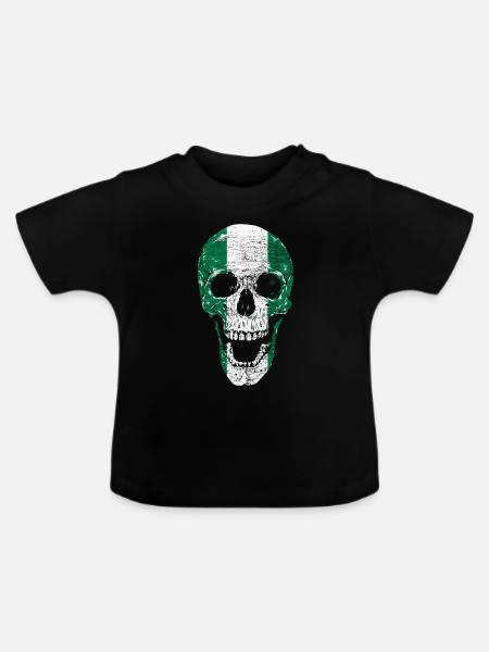 Nigeria - Baby Bio-T-Shirt mit Rundhals - Schwarz