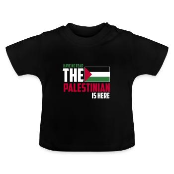 Palæstina - Økologisk T-shirt til baby, rund hals - sort - Foran