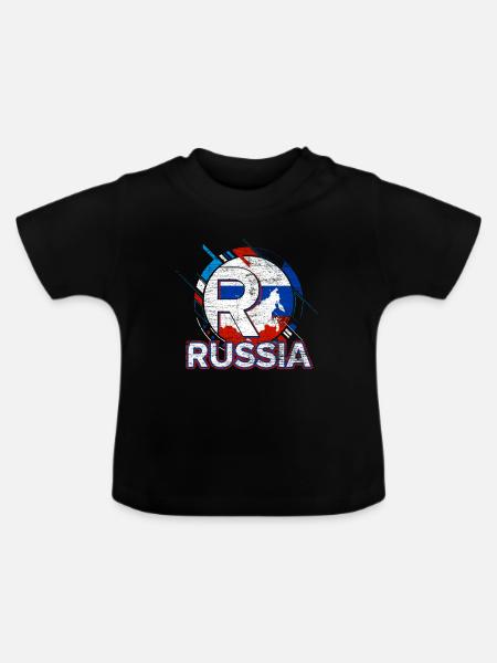 Russland - Baby Bio-T-Shirt mit Rundhals - Schwarz