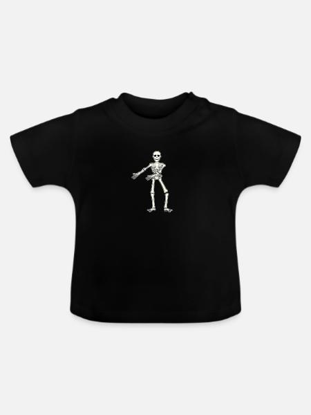 Floss Dance Move Skelett - Baby Bio-T-Shirt mit Rundhals - Schwarz