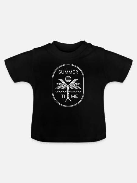 Enfin été - heure d'été - présent - T-shirt bio col rond Bébé - noir