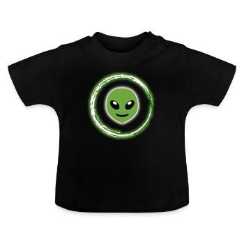 T-shirt néon Glow Alien Effet lumineux demi-lune - T-shirt bio col rond Bébé - noir - Devant