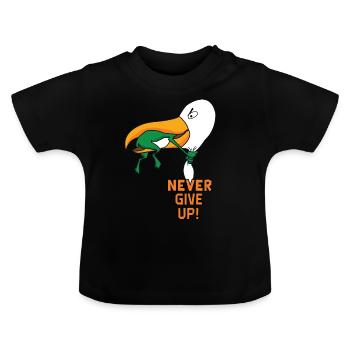 Ne jamais abandonner - T-shirt bio col rond Bébé - noir - Devant