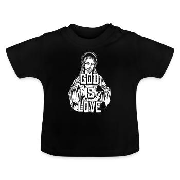 Dieu est amour Jésus Christ - T-shirt bio col rond Bébé - noir - Devant