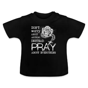 Rosary Christian Prayer Christianity - Baby Organic T-Shirt with Round Neck - black - Front