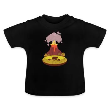 Volcan cadeau de lave éruption volcanique bd BD ours animal - T-shirt bio col rond Bébé - noir - Devant