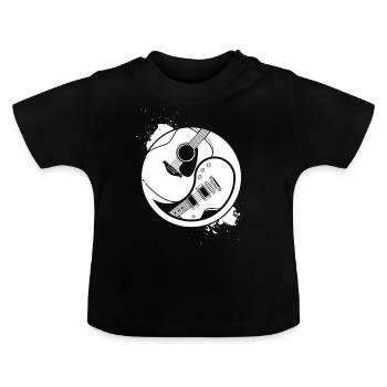 Gitarre Saiten Gitarrist Geschenk Musik Instrument - Baby Bio-T-Shirt mit Rundhals - Schwarz - Vorne