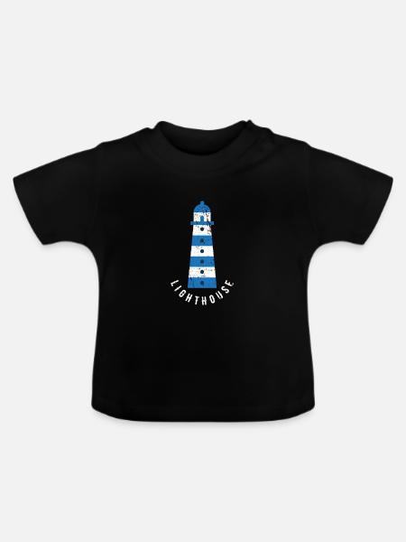 Light house - Leuchtturm - Baby Bio-T-Shirt mit Rundhals - Schwarz